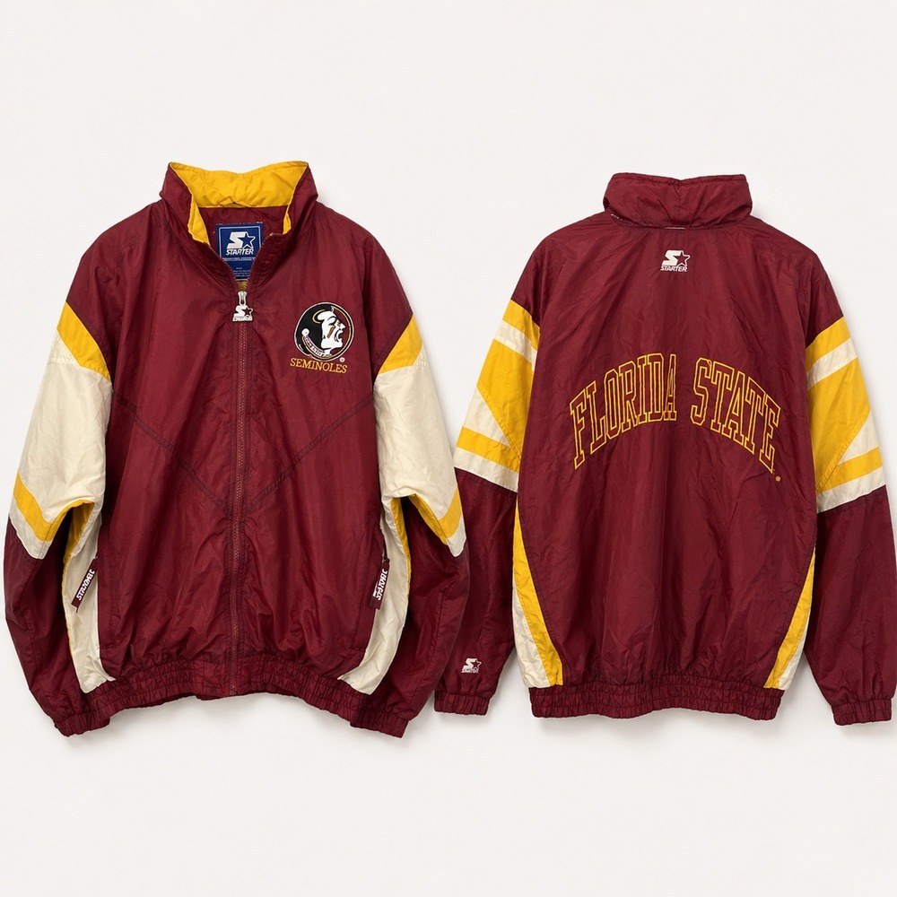 Vtg Florida State Seminoles Starter Windbreaker Jacket Men's L Football FSU